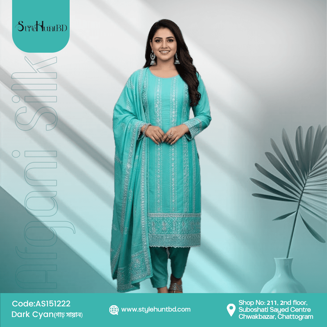 Dark cyan Afgani Silk Collection